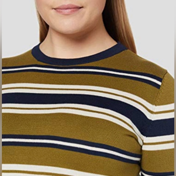 People Tree Dionne Organic Cotton Striped Long Sleeve Sweater Dress Size 10 - Picture 4 of 9